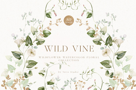 Watercolor Wildflower Floral Green