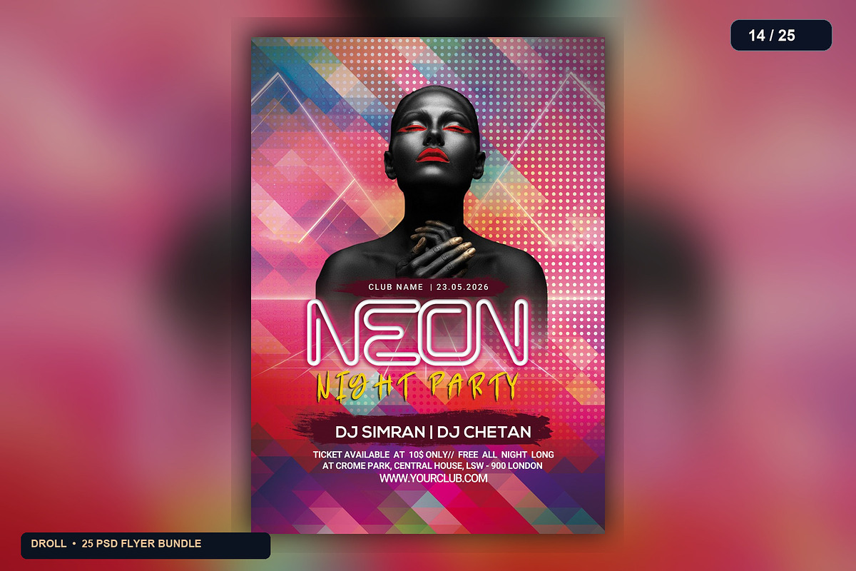 25 Nightclub Party Flyer PSD Bundle, a Flyer Template by Flyer Arts (Photo 17 of 29)