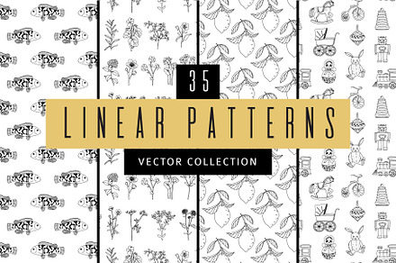 35 VINTAGE STYLE LINEAR PATTERNS