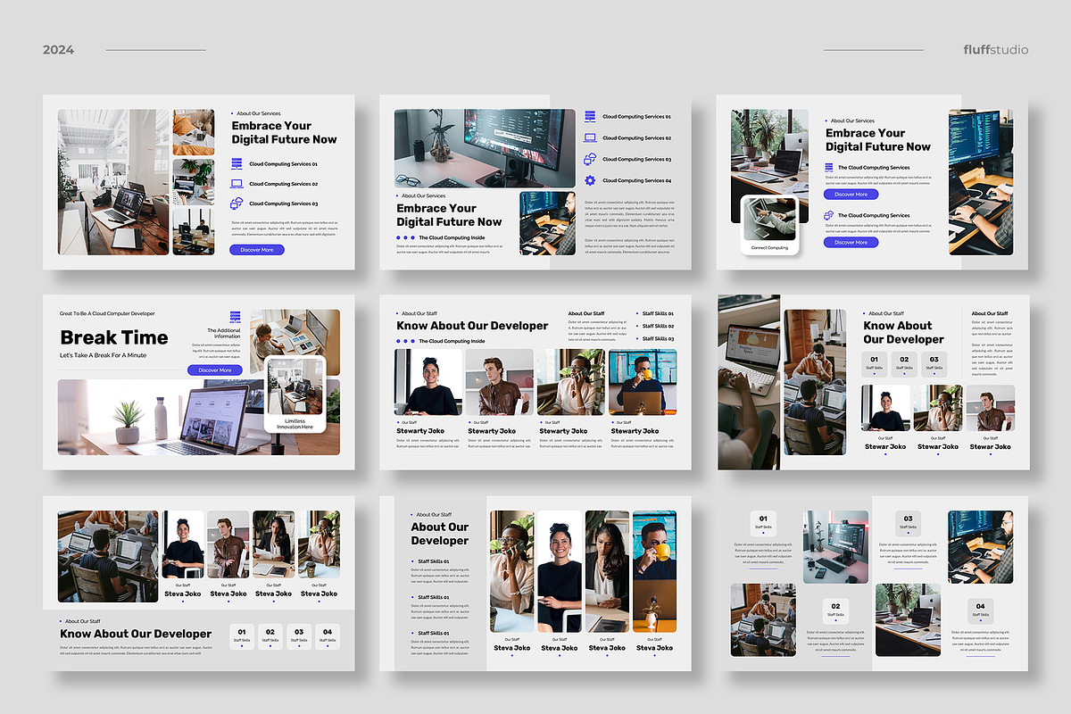 Cloud Computing Google Slides, a Presentation Template by fluffstudio (Photo 3 of 4)