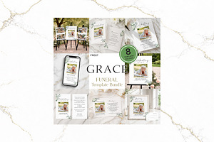 Funeral Bundle Canva FR007, a Stationery Template by TyphoonStudio
