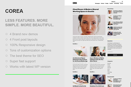 Corea: Clean & Bold Blogging Theme