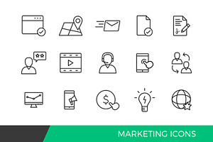 Linear Internet Marketing Line icons