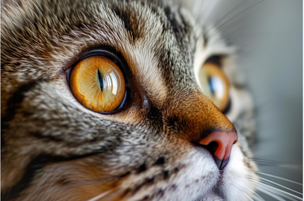Closeup of a cat's eye in vivid, an Animal Photo by Ylivdesign