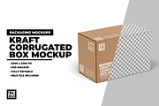Kraft Corrugated Box Mockup, a Packaging Mockup by itefan Studio (Thumbnail 1 of 3)