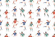 Girl soccer players seamless pattern, a Pattern Graphic by Good Studio (Thumbnail 2 of 4)