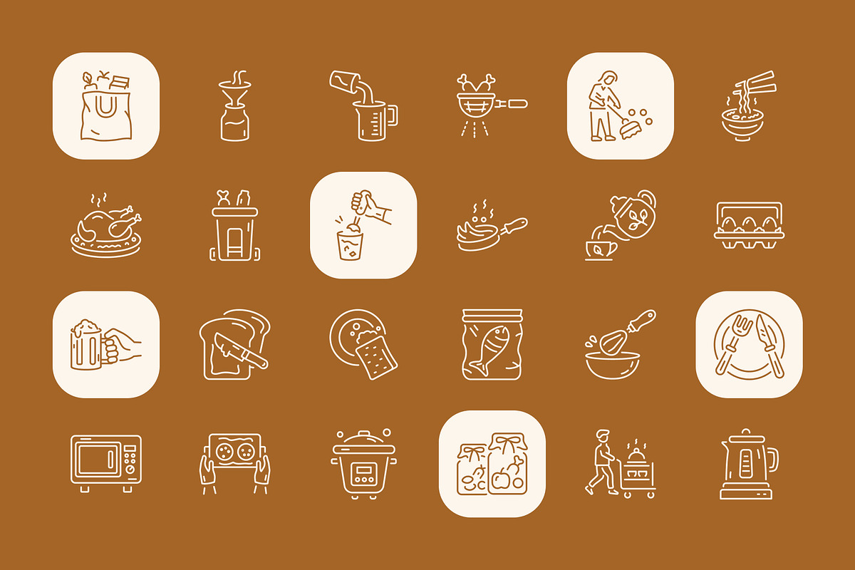 Kitchen Icon Art Set, an Outline Icon by Prosymbols (Photo 6 of 6)