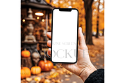 Halloween Season iPhone Mockup, a Product Mockup by MockupWizard (Thumbnail 1 of 3)