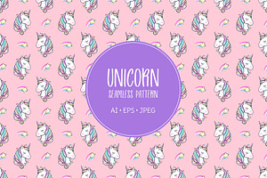 Unicorn And Rainbow Star Pattern