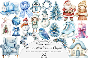 Winter Wonderland Clipart, an Illustration by Design Market