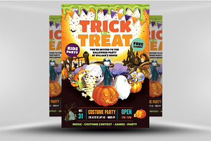 Halloween Kids Party Flyer, a Flyer Template by MadridNYC