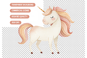 Watercolor Unicorn Clipart, an Illustration by TatiMockup (Thumbnail 4 of 4)
