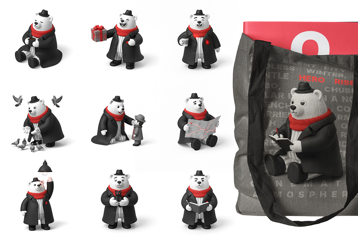 Bobo Spider-Noir, Clay 3D Clipart, a Seasonal Illustration by FactoryType Studio (Photo 5 of 9)