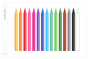 Vector Colored Crayons & Pencils, an Object Graphic by Side Project (Thumbnail 5 of 14)