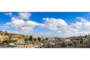 Panoramic skyline of Jerusalem Old