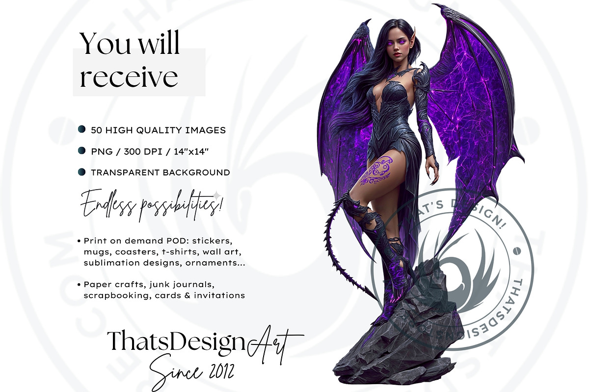 Nocturnal Winged Creatures Clipart, an Illustration by ThatsDesignArt (Photo 3 of 10)