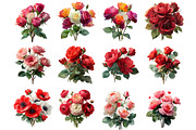 Valentines Rose Bouquets Sublimation, an Illustration by DreamArtGraphic (Thumbnail 3 of 4)