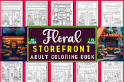 Floral Storefront Coloring Book Page, a Decorative Illustration by Coco Bloom (Thumbnail 1 of 5)