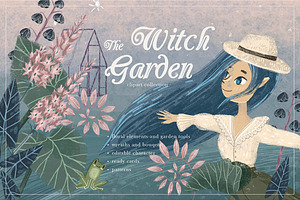 Witch Garden. Clipart set