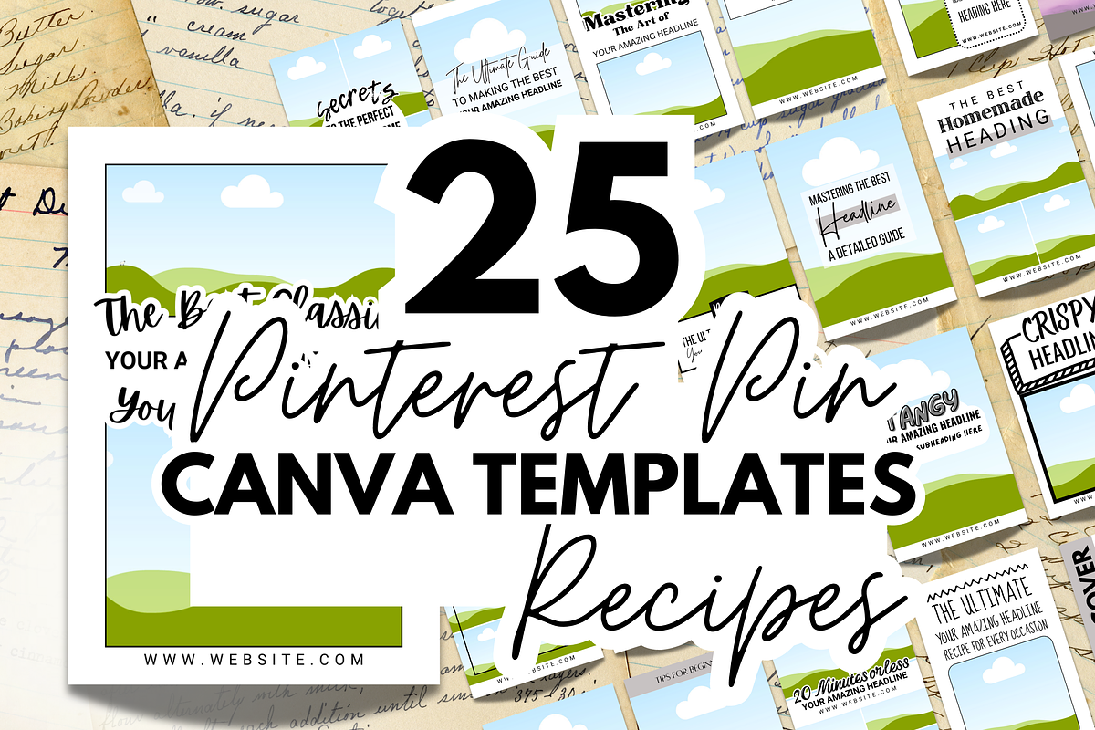 Recipe Pinterest Pin Canva Templates, a Social Media Template by MEDIA MINIMALIST (Photo 1 of 7)