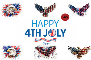 Eagle Clipart Patriotic 4th of July, an Animal Illustration by VetalStock
