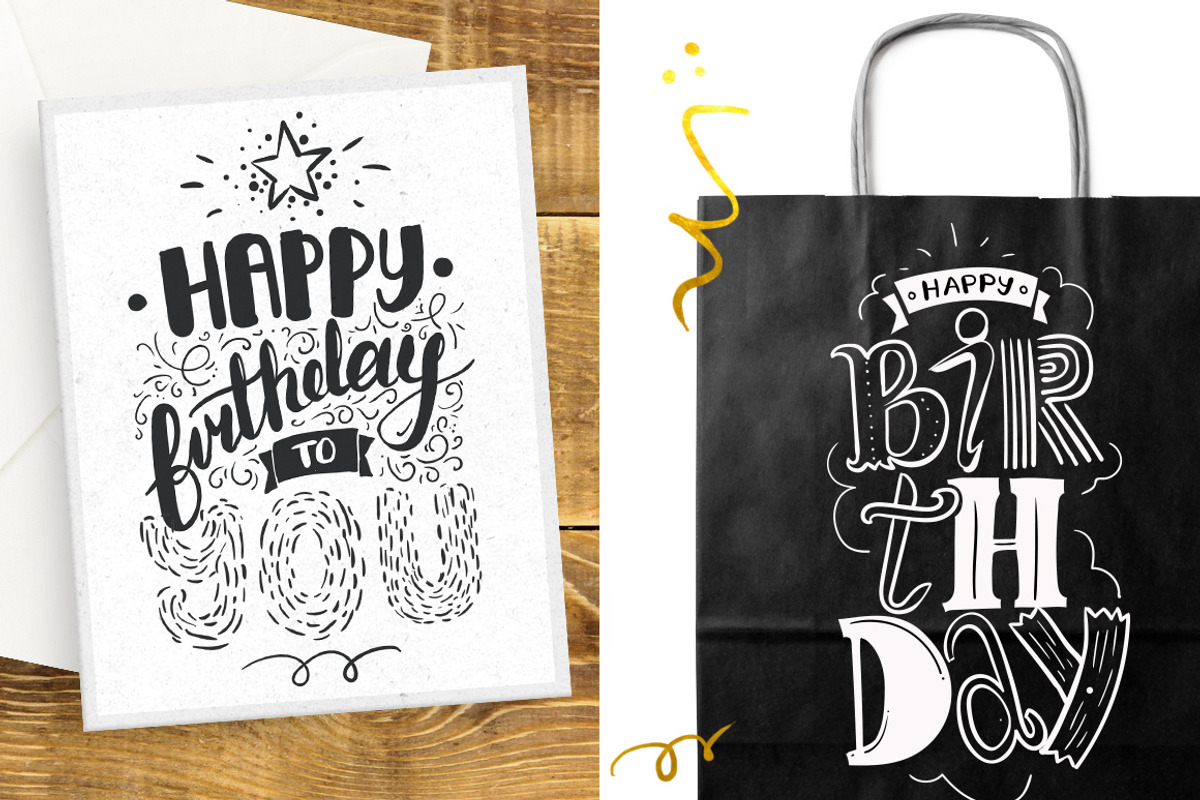 Happy Birthday hand lettering set, a Graphic by pa3x (Photo 4 of 6)
