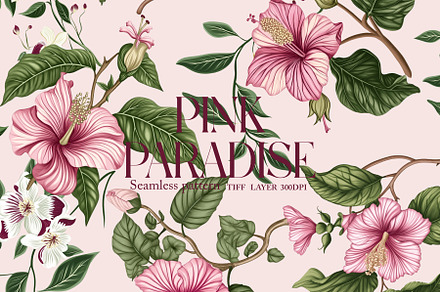Pink Paradise Seamless Pattern Flora, a Pattern Graphic by Fabrivo