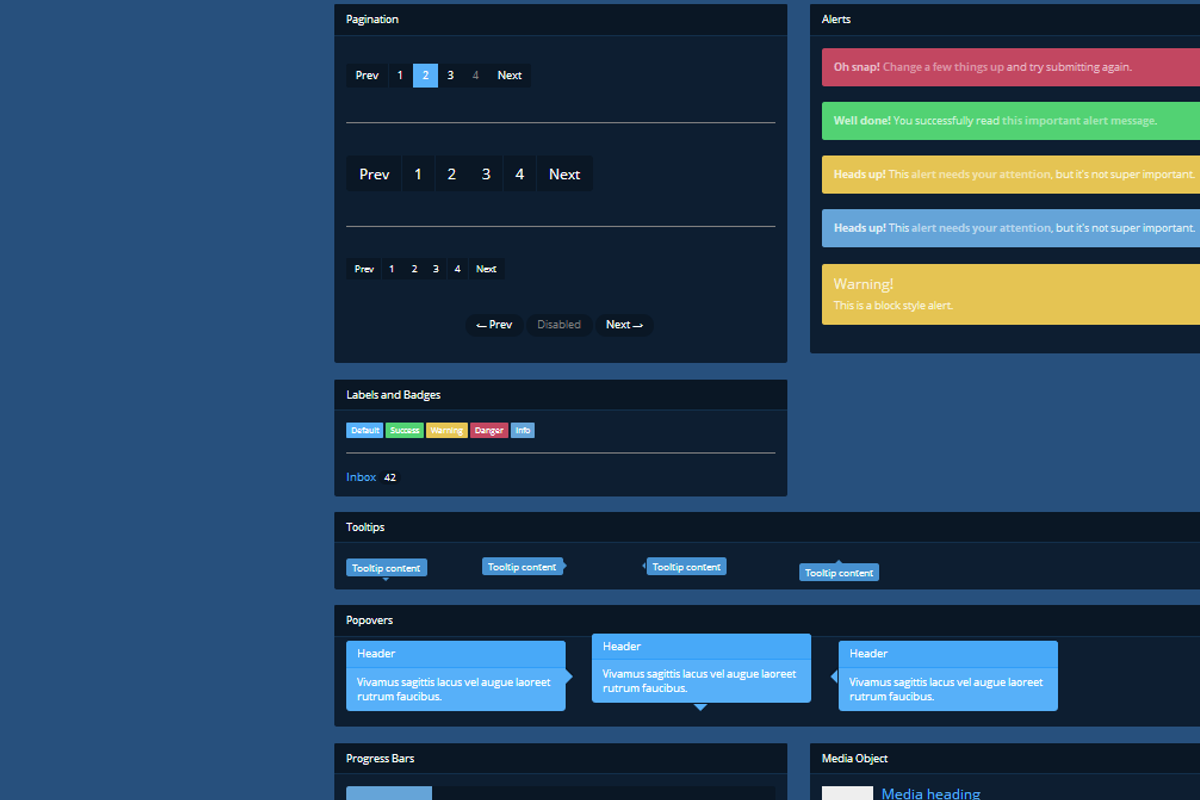 Bootstrap 3.0. theme DRON dark UI, a Bootstrap Template by Bootstraptor (Photo 3 of 5)