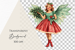 Retro Christmas Angel Clipart