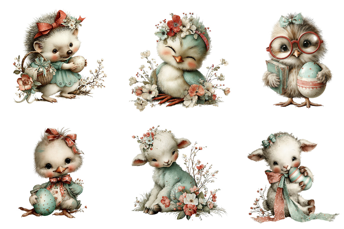 Cute Whimsical Easter Clipart Easter, an Illustration by CreationArt (Photo 6 of 6)