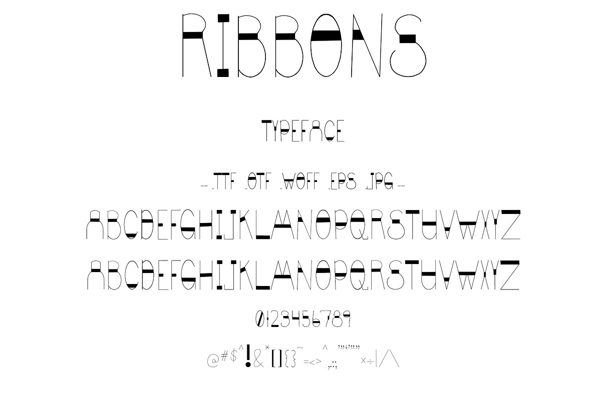Display Typeface Ribbons Upper Case, a Script Font by PageLightStudios (Photo 1 of 5)