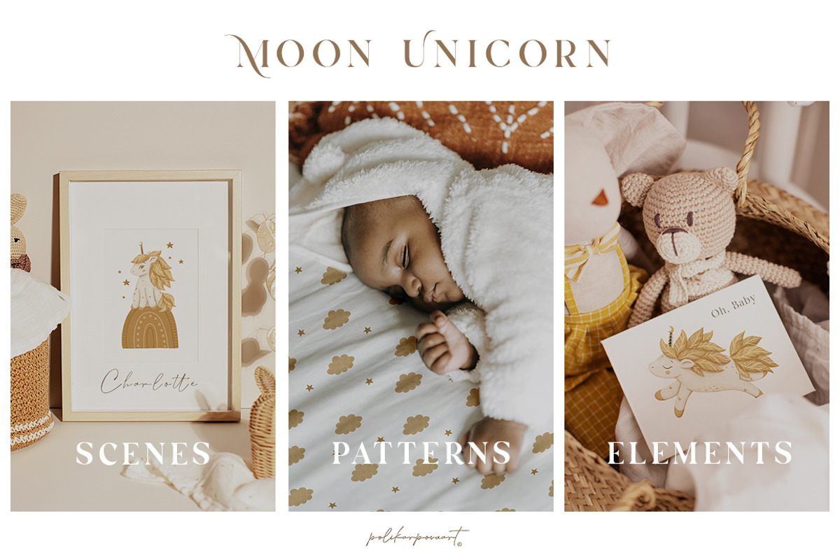 Moon Unicorn. Kids Collection, an Animal Illustration by polikarpovaart (Photo 2 of 12)