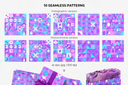 Holographic Christmas Geometric Set, an Object Graphic by Julie&Taily (Thumbnail 11 of 23)