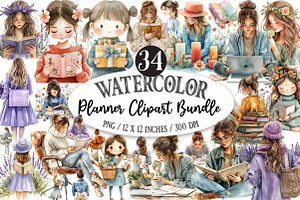 Planner Clipart Bundle, an Illustration by Designking