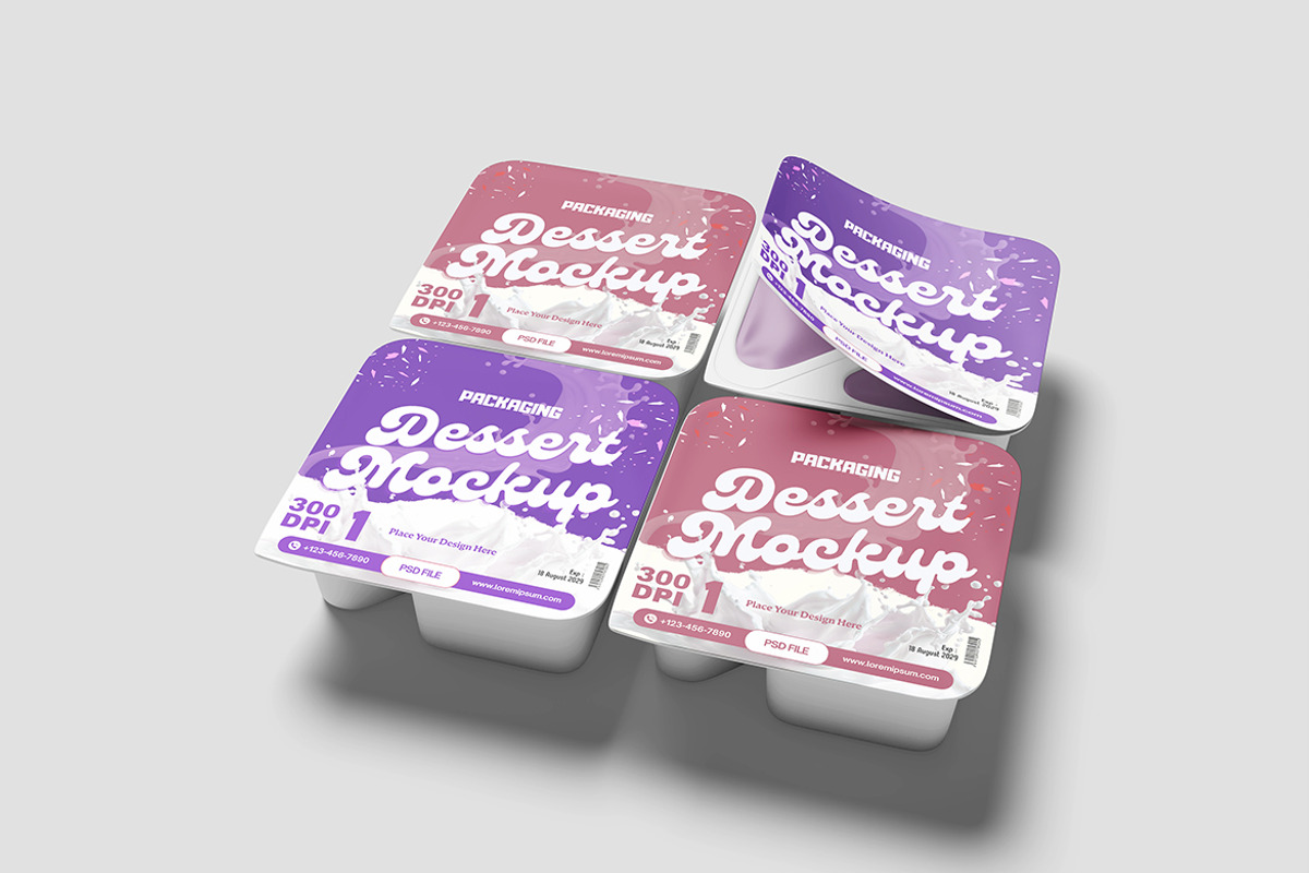 Modern Dessert Packaging Mockup, an Advertising Mockup by bimockup (Photo 6 of 6)