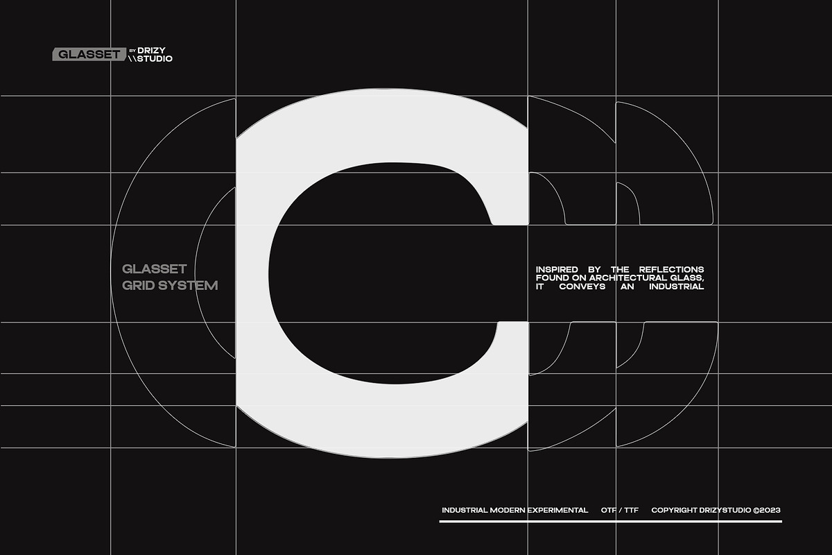Glasset – Experimental Distort Font, a Sans Serif Font by Drizy (Photo 3 of 10)