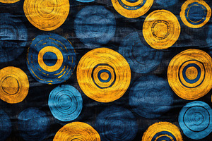 Abstract textile design blue and gol, a Background Photo by Pixeness Studio