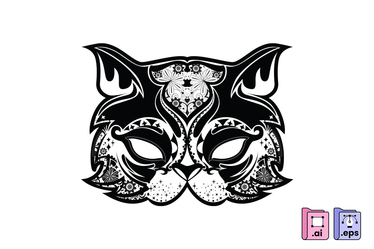 Cat Mask, a Decorative Illustration by MISS CHATZ (Photo 2 of 3)