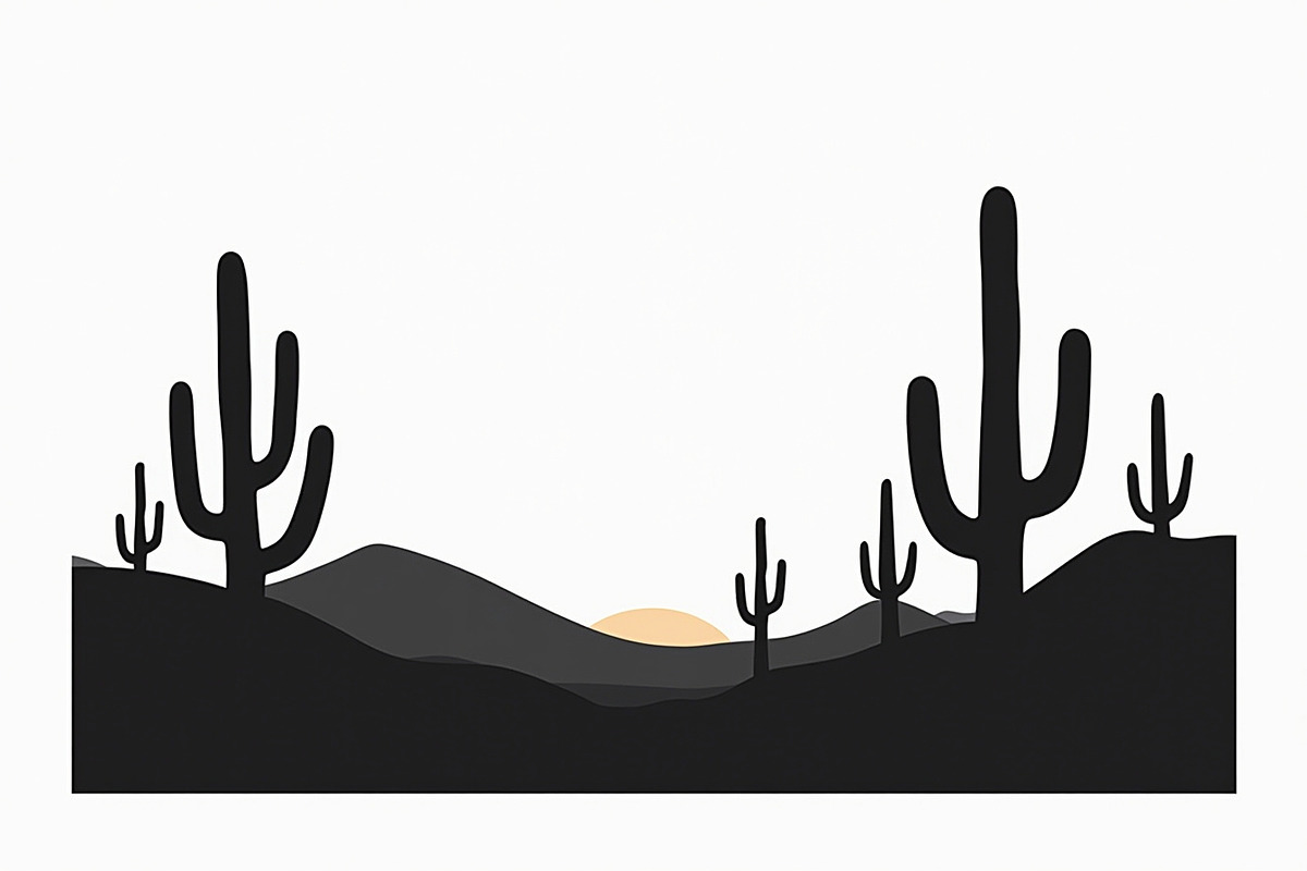 Wild Desert Cactus Scene Set, an Illustration by Creativeshirt (Photo 10 of 15)