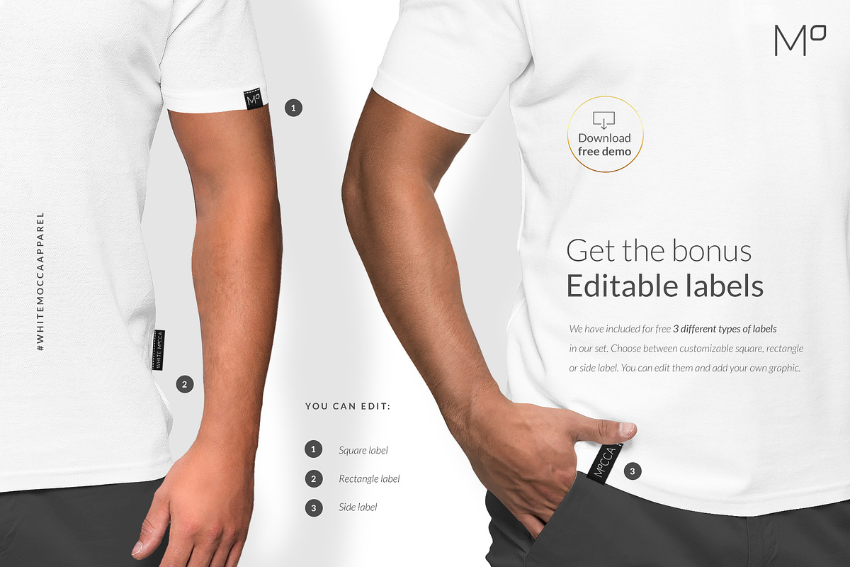 Men Polo Shirt Mockups Set FREE DEMO, a Books & Magazine Mockup by Apparel_Mockups (Photo 19 of 25)
