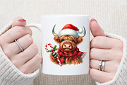 Christmas Highland Cow PNG, an Illustration by Sublimation Artist (Thumbnail 4 of 9)