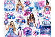 Bright New Year Clipart, a Seasonal Illustration by GlamArtZhanna (Thumbnail 6 of 6)