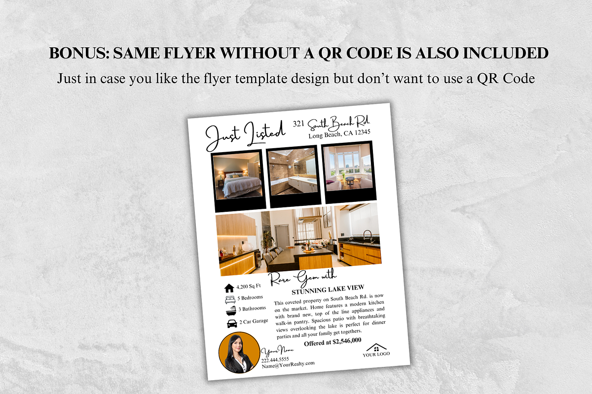 Real Estate Just Listed Flyer, a Flyer Template by GraphiqueGlow (Photo 4 of 6)