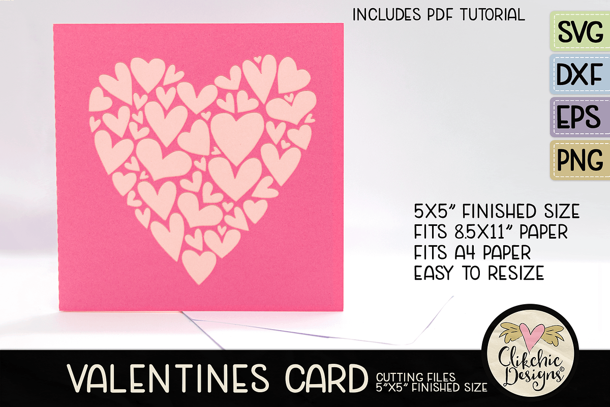 Heart SVG Card Cut File, an Invitation Template by Clikchic Designs (Photo 2 of 6)