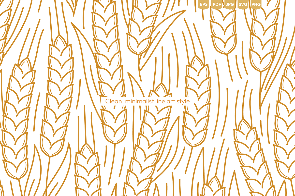 Wheat Ears Seamless Vector Pattern, a Texture Illustration by Ilia Design (Photo 2 of 6)