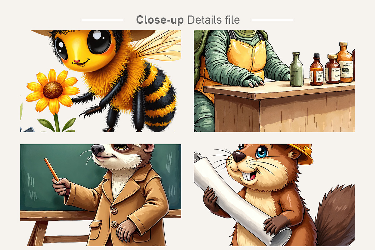 Career Animal Watercolor Clipart, an Animal Illustration by Artnoy (Photo 3 of 8)