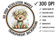 Whimsical Spring Teddy Bear Clipart, an Illustration by Craft Nest (Thumbnail 2 of 11)