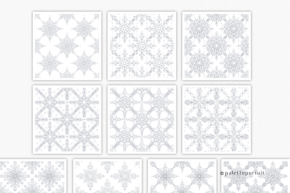 Glitter snowflakes seamless patterns, a Pattern Graphic by Palette Pursuit (Photo 4 of 8)