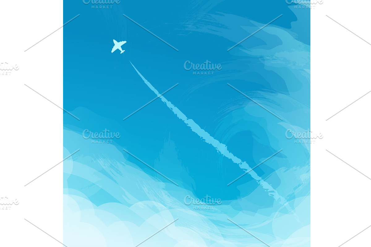 a small silhouette airplane flying, an Illustration by IfH