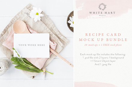 BUNDLE - Recipe card mockups x 10+1